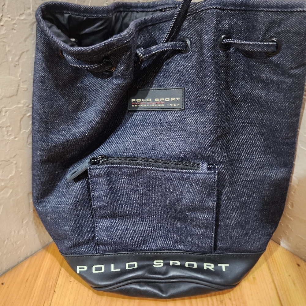 Vintage Y2K Polo Sport Ralph Lauren Denim Backpack